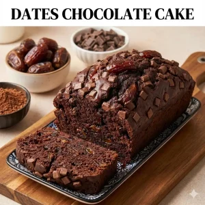 This rich and moist Dates Chocolate Cake loaf is naturally sweetened and packed with melty chocolate chunks for a decadent treat.